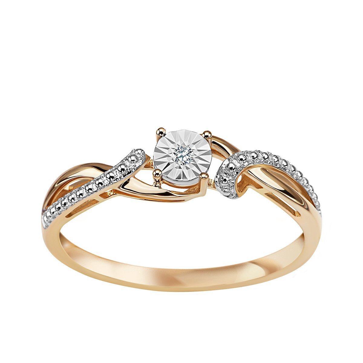 Złoty pierścionek z diamentem (rozmiar 18)