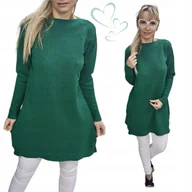 Bluzki damskie - DŁUŻSZY SWETER TUNIKA jak jedwab ciepły mięki prążek sukienka 46 48 3XL 4XL - miniaturka - grafika 1