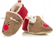 Buty dla dziewczynek - Ciepłe świąteczne buciki niechodki na prezent 0-6 - miniaturka - grafika 1