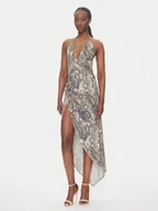 Sukienki - Just Cavalli Sukienka koktajlowa 78PAO932 Beżowy Slim Fit - miniaturka - grafika 1