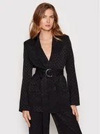 Marynarki i żakiety damskie - KARL LAGERFELD Marynarka Monogram 221W1405 Czarny Regular Fit - miniaturka - grafika 1