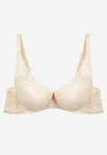 Biustonosze - Jasnobeżowy Biustonosz Koronkowy z Efektem Push Up Grateria - miniaturka - grafika 1