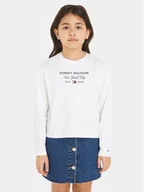 Bluzki damskie - Tommy Hilfiger Bluzka KG0KG07643 M Biały Regular Fit - miniaturka - grafika 1