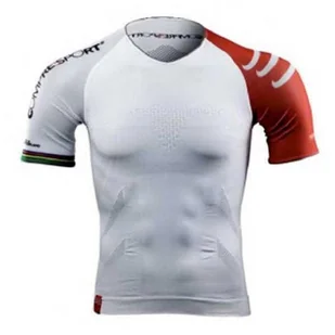 COMPRESSPORT triathlonowa koszulka kompresyjna PRORACING TRIATHLON T-SHIRT biała - Koszulki sportowe męskie - miniaturka - grafika 1