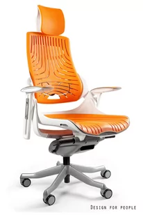 Fotel biurowy, krzesło biurowe Unique Fotel WAU biały stelaż Elastomer mango do parkietów - Fotele i krzesła biurowe - miniaturka - grafika 1