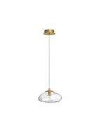 Lampy sufitowe - Wisząca lampa glamour LE42898 do salonu crystal złota - miniaturka - grafika 1