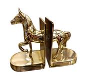 Figurki dekoracyjne - PODPÓRKA DO KSIĄŻEK z figurką konia złota glamour - miniaturka - grafika 1