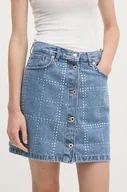 Spódnice - Pepe Jeans spódnica jeansowa MINI SKIRT HW GLITTER kolor niebieski mini rozkloszowana PL901164 - miniaturka - grafika 1