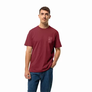 Męska koszulka Jack Wolfskin JACK TENT T M deep ruby - L - Koszulki męskie - miniaturka - grafika 1