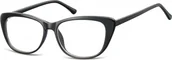 Okulary korekcyjne, oprawki, szkła - Sunoptic Okulary oprawki korekcyjne Kocie Oczy zerówki CP129F czarne - miniaturka - grafika 1