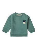 Bluzy i sweterki niemowlęce - Noppies Bluza "Teaticket" w kolorze zielonym - miniaturka - grafika 1