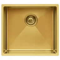 Zlewozmywaki - ZLEWOZMYWAK BERG ZŁOTY STALOWY QUADROGOLD - miniaturka - grafika 1