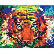Malowanie po numerach - Malowanie po numerach - Tygrys kolorowy 40x50cm - Hobby-maniak.pl - miniaturka - grafika 1