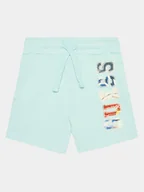 Spodenki damskie - Guess Szorty sportowe N4GD04 KA6R3 Niebieski Relaxed Fit - miniaturka - grafika 1