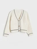 Swetry dla dziewczynek - Reserved - Kardigan z ozdobnymi guzikami - złamana biel - miniaturka - grafika 1
