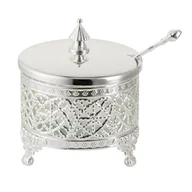 Cukiernice - Cukiernica Posrebrzana Z Łyżeczką Wysokość 11 Cm Silber Villa Italia - miniaturka - grafika 1