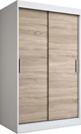 Szafy - Elior Szafa przesuwna biały + dąb sonoma 120 cm - Corina 3X - miniaturka - grafika 1