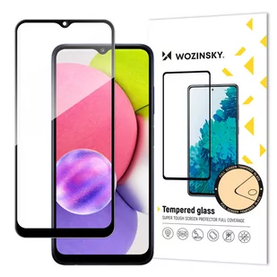 Wozinsky super wytrzymałe szkło hartowane Full Glue na cały ekran z ramką Case Friendly Samsung Galaxy A03s czarny - Szkła hartowane na telefon - miniaturka - grafika 1