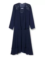 Sukienki - Gina Bacconi Damska sukienka z dekoltem i ramionami, wiosenna granatowa, 14, Spring Navy, 40 - miniaturka - grafika 1