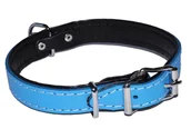 Obroże dla psów - Niebieska, skórzana obroża dla psa 25mm/59cm - miniaturka - grafika 1