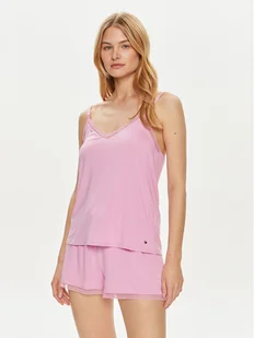 Tommy Hilfiger Koszulka piżamowa UW0UW05398 Różowy Regular Fit - Piżamy damskie - miniaturka - grafika 1