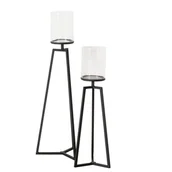 Świeczniki - Szklane świeczniki na metalowym stelażu Cosa, 75-95 cm - miniaturka - grafika 1