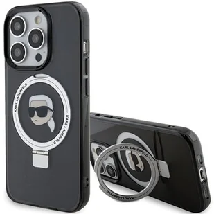 Karl Lagerfeld KLHMP15LHMRSKHK iPhone 15 Pro 6.1" czarny/black hardcase Ring Stand Karl Head MagSafe - Etui i futerały do telefonów - miniaturka - grafika 1