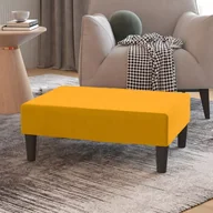 Pufy i podnóżki - shumee shumee Podnóżek żółty 78x56x32 cm tapicerowany aksamitem - miniaturka - grafika 1