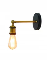 Lampy ścienne - Kinkiet Lampa Ścienna Retro Loft E27 Gold Black - miniaturka - grafika 1