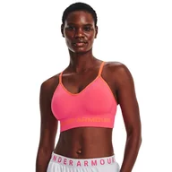 Biustonosze - Damski Stanik sportowy UNDER ARMOUR UA SEAMLESS LOW LONG RIB 1373870-683 – Różowy - miniaturka - grafika 1