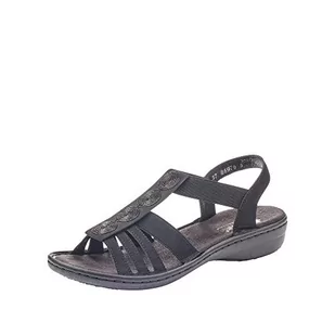 Rieker Sandały damskie 60870, Czarny 60870 00, 41 EU - Sandały damskie - miniaturka - grafika 1