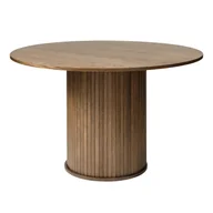 Stoły - Okrągły stół w dekorze dębu ø 120 cm Nola – Unique Furniture - miniaturka - grafika 1