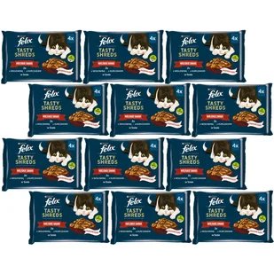 FELIX Tasty Shreds Karma dla dorosłych kotów wiejskie smaki w sosie 12x(4x80g) - Mokra karma dla kotów - miniaturka - grafika 1