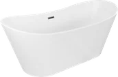 Wanny - Mexen Montana wanna wolnostojąca 180 x 80 cm, biała, przelew gun metal szczotkowany - 52011808000-95 - miniaturka - grafika 1