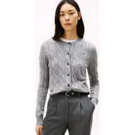 Swetry damskie - Tommy Hilfiger Wełniany kardigan | Regular Fit - miniaturka - grafika 1