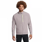 Kurtki męskie - Męska kurtka do biegania Under Armour UA Outrun The Storm Jacket - beżowa - miniaturka - grafika 1