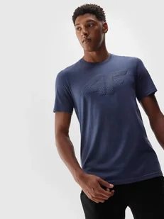 T-Shirt Męski Bawełniany 4F 4Fwaw24Ttshm2422-31S Granatowy - Koszulki męskie - miniaturka - grafika 1