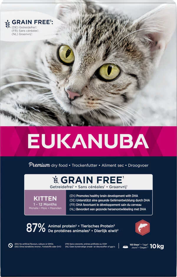 Eukanuba Kitten Grain Free, z łososiem - 10 kg Dostawa GRATIS!