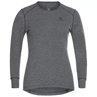 Koszulki i topy damskie - ODLO Damska koszulka z okrągłym dekoltem L/S Active Warm Eco T-shirt Szary Steel Grey Melange XL 159101 - miniaturka - grafika 1