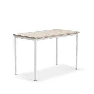 Biurko SONITUS PLUS, 1200x600x760 mm, HPL popielaty, redukcja hałasu, biały - Meble do szkół i przedszkoli - miniaturka - grafika 1