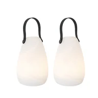 Lampy stojące - QAZQA Zestaw 2 lamp stołowych białych RGBW ładowanych akumulatorowo IP54 - Pion - miniaturka - grafika 1