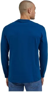 LEE LS VARSITY TEE MĘSKA KOSZULKA Z DŁUGIM RĘKAWEM LONGSLEEVE LOGO NADRUK ROYAL TEAL LL87FEA68 - Lee - Koszulki męskie - miniaturka - grafika 1