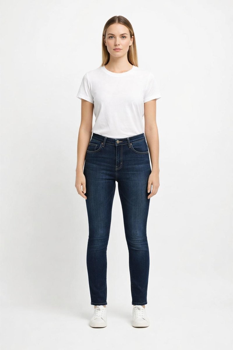 PEPE JEANS CIEMNE JEANSY RURKI Z WYSOKIM STANEM CASUAL W30 L30 X_A