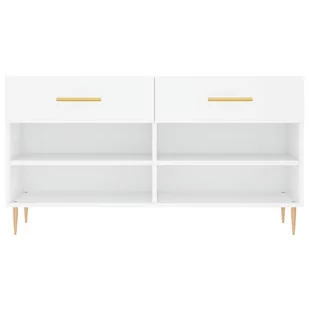Ławka z miejscem na buty, biała, 102x35x55 cm Lumarko! - Szafki na buty - miniaturka - grafika 7