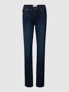 Spodnie damskie - Jeansy termiczne o kroju slim fit z kieszenią zapinaną na zamek błyskawiczny - grafika 1