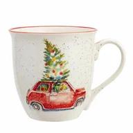 Kubki - Altom Kubek porcelanowy Christmas car, 630 ml, czerwony - miniaturka - grafika 1
