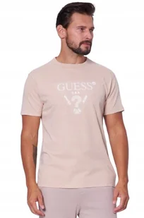 GUESS BEŻOWY GŁADKI T SHIRT Z OKRĄGŁYM DEKOLTEM BAWEŁNA S GMC - Koszulki męskie GUESS BEŻOWY GŁADKI T SHIRT Z OKRĄGŁYM DEKOLTEM BAWEŁNA S GMC - Koszulki męskie - miniaturka - grafika 1
