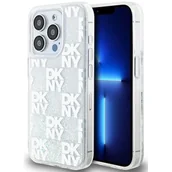 Etui i futerały do telefonów - Oryginalne Etui APPLE IPHONE 15 PRO DKNY Hardcase Liquid Glitter Multilogo (DKHCP15LLCPEPT) białe - miniaturka - grafika 1