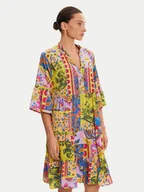 Sukienki - Iconique Sukienka letnia IC25-124 Kolorowy Relaxed Fit - miniaturka - grafika 1