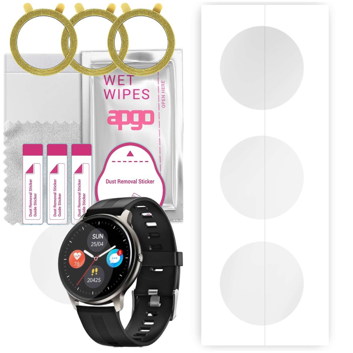 3x Folia hydrożelowa do Niceboy X-fit Watch Pixel - apgo Smartwatch Hydrogel Protection Ochrona na ekran smartwatcha